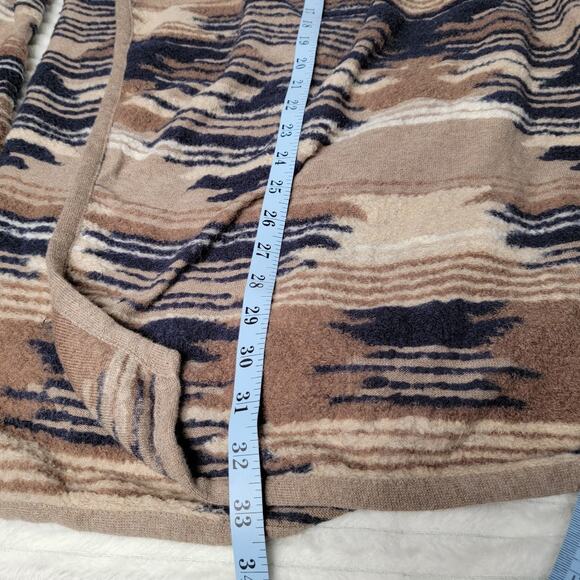 Lucky Brand Cardigan Size M Open Front Tribal Knit Sweater Earth Tones Boho Cozy - Picture 4 of 9